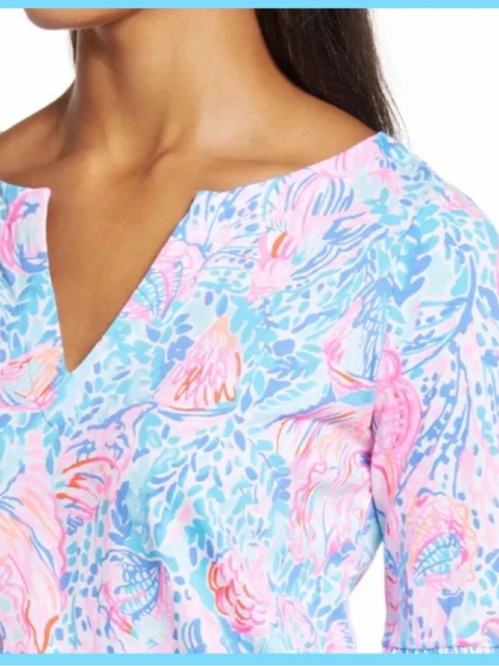 Lilly Pulitzer Tosha Print Shift Dress Multi Treasure Trove Floral Bell Sleeve L - Picture 11 of 12